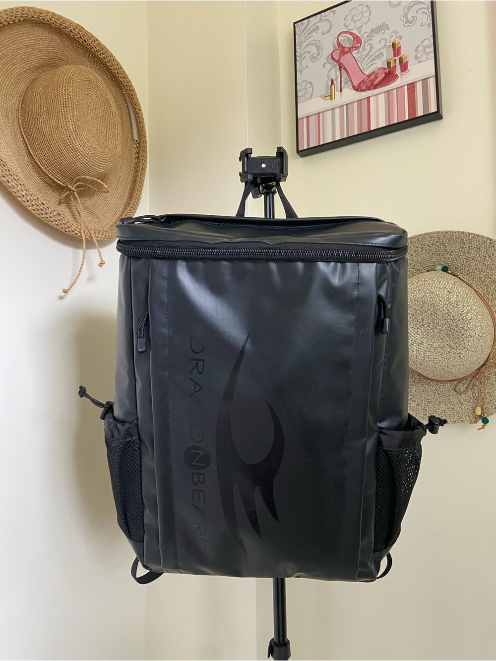 Dragon Beard Black Waterproof Backpack - Men's Roll-Top